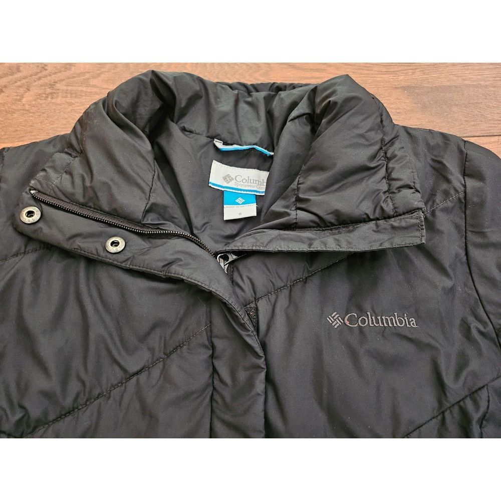 Columbia Black Puffer Long Coat Womens Size Small‎